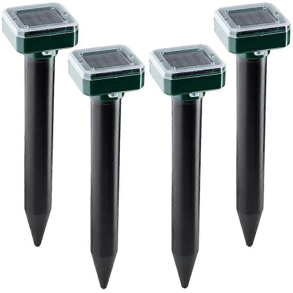 Solar Sonic Mole Repellent,4 Pack,Ultrasonic & Solar Powered Repellent for Outdoor, Groundhog Repellent Snake Rodent Gopher Spikes Chaser Pest Control