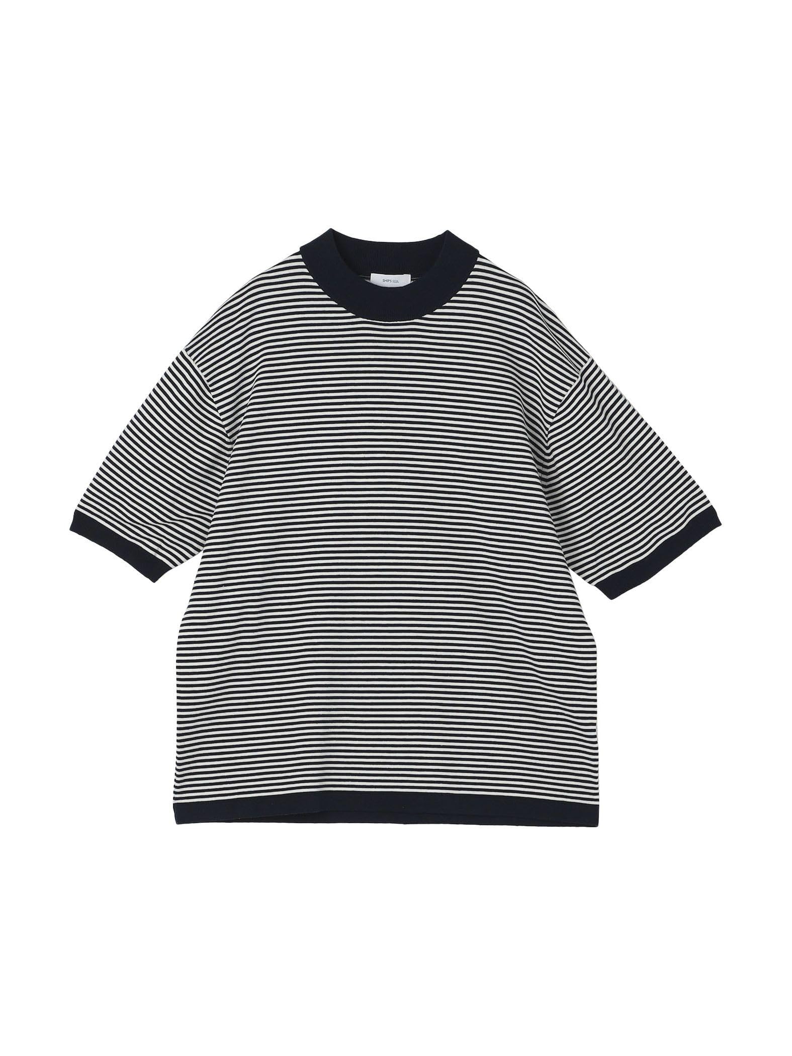 

SHIPS any Men s Cool-to-the-Touch High-Gauge Linen Mix Summer Knit Mock Neck T-Shirt, Navy, Size L (716010004)