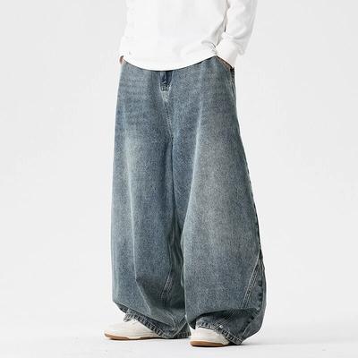 Spring Men Streetwear Denim Pants Men Harajuku Washed Baggy Jeans Men Y2K Fashion Punk Casual High Waist Wide Leg Pants
