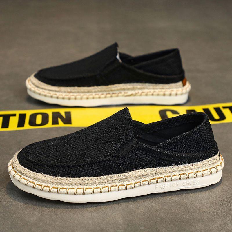 Canvas men's shoes autumn breathable new versatile trend casual shoes low top two wear board shoes comfortable one pedal trendy shoes