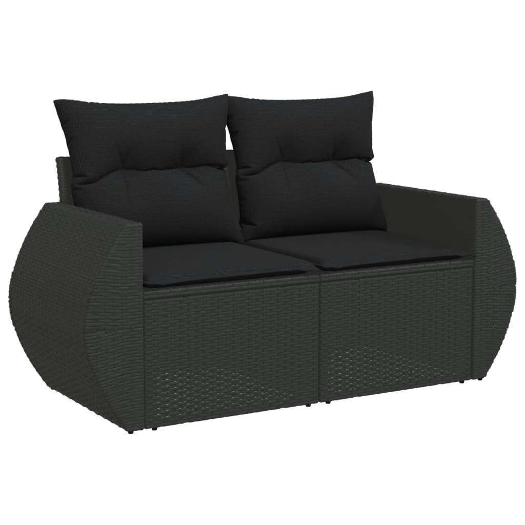 Vidaxl 11-Cz. Garten-Sitzgruppe, Kissen Schwarzer Rattan Pe