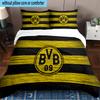 3PCS Borussia Dortmund Printed Bedding Set, Includes A Duvet Cover and Two Pillowcases for Bedroom, Suitable for All Seasons