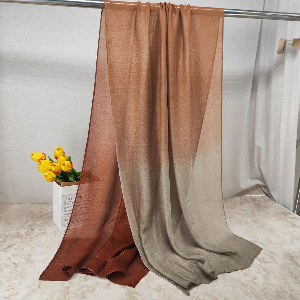 New Bamboo Gradient Modal Scarf Elegant Tie-Dye Muslim Hijab Breathable Sunscreen Headband for Women Summer Lightweight Hijab