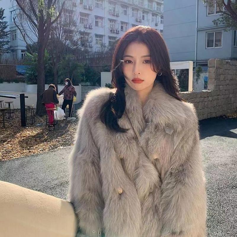 Imitation Fox Fur Coat Winter New Temperament Celebrity Thickened Plush Coat