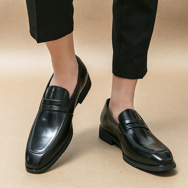 Men's shoes large size casual shoes fashion foot loafers trend British style small leather shoes