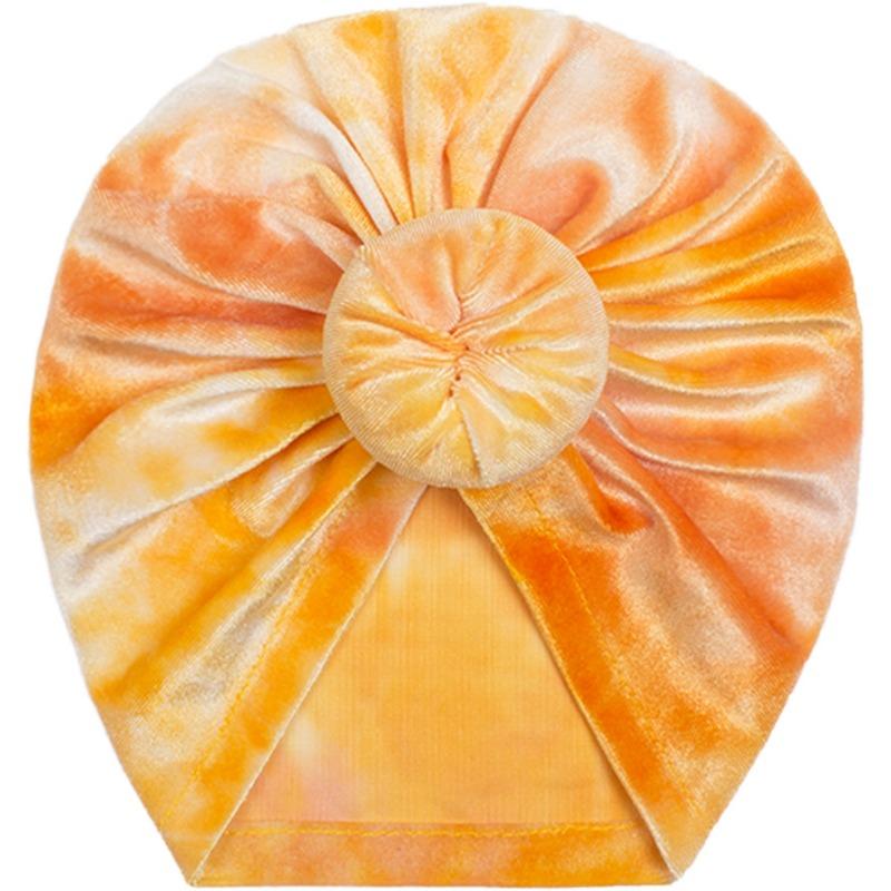 Autumn New Baby Golden Velvet Donut Hat, Children's Creative Tie-dye Pullover Hat, Baby Hat
