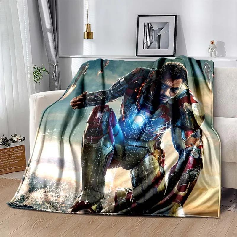 Iron Man Printed Blanket Children Adult Blanket Soft and Warm Bedding for Bed Sofa Outdoor Travel Cover Blanket
