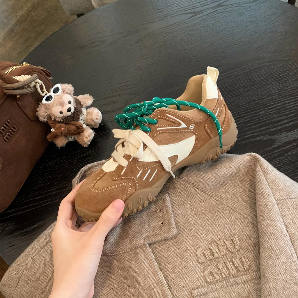 Grape mother studiolee thick-soled heightening casual velvet German training board shoes Forrest Gump shoes women's new 2025 autumn and winter