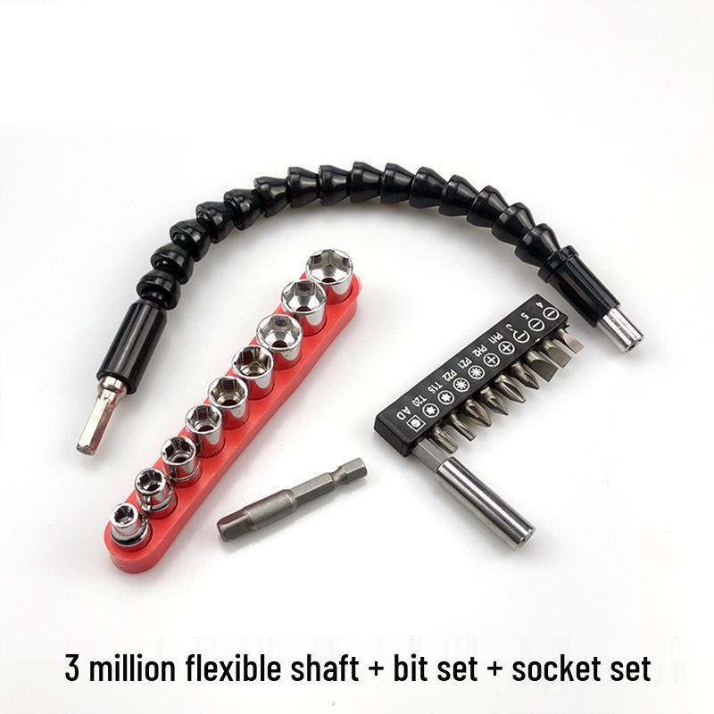 Multi-functional Rechargeable Electric Drill & Screwdriver Set with Universal Flexible Shaft and Extension Rod