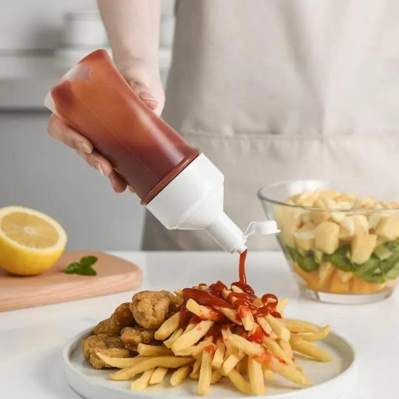 250/500ml Condiment Squeeze Bottles Kitchen Sauces Olive Oil Bottle Oil Cruet Ketchup Mustard Mayo Dispenser Kitchen Accessories
