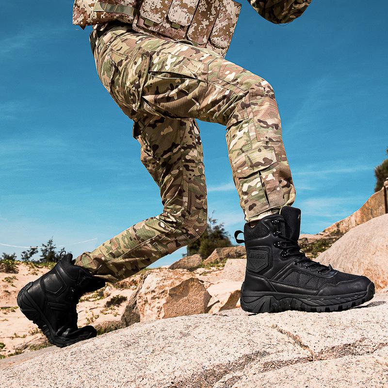 Herren Outdoor Hohe Taktische Stiefel - Langlebig, Schmutzabweisend, Ideal für Wandern und Bergsteigen