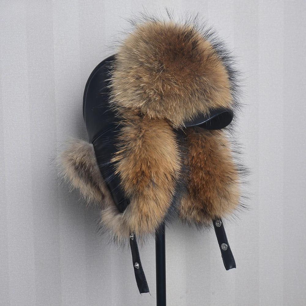 Hot High-end Luxury Fur Hat Men's Fox Fur Hat Lei Feng Cap Ear Cap Fur Necessary Hat Real Fur Hat 100% Sheepskin Top Fox Hat