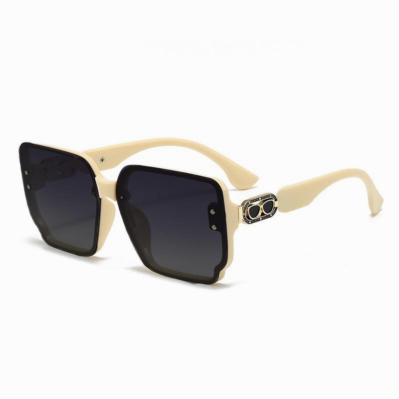 New square frameless sunglasses women's high-end UV-proof sunglasses large-frame versatile glasses