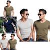 Mens Summer Casual Fashion V-neck T-shirt In Premium Quality Solid Colors
