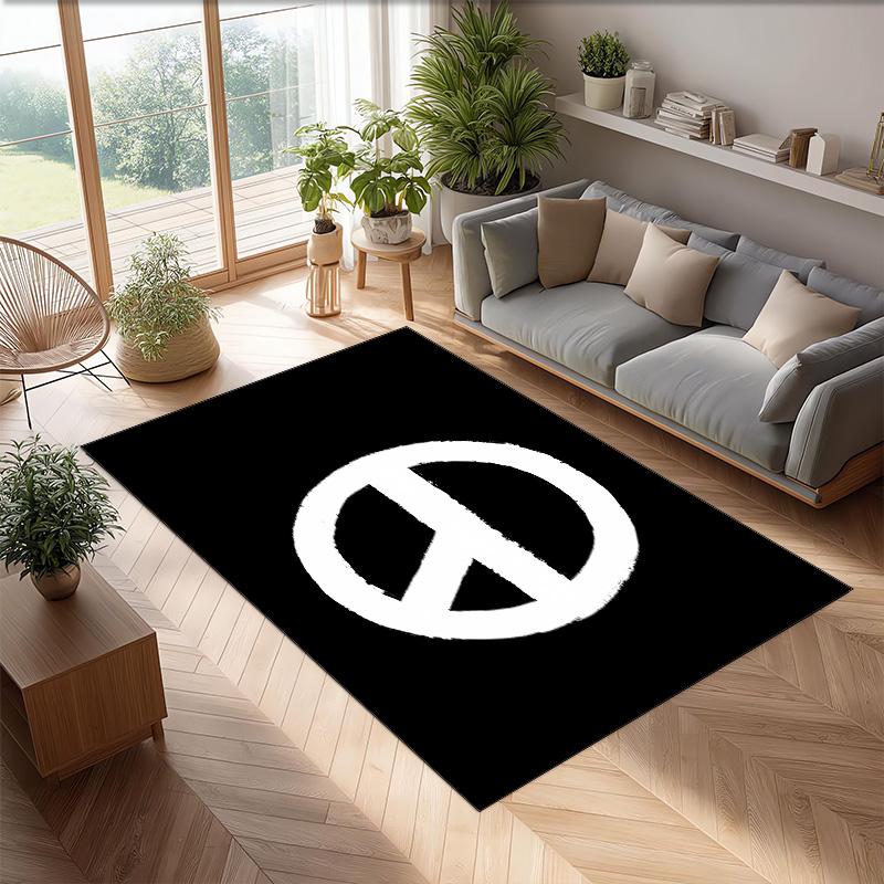 Peaceminusone Printed Crystal Velvet Area Rug, Soft Anti-Slip Water Absorbent Floor Mat for Living Room Bedroom