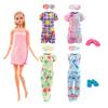 7pcs 11.5in/30cm Doll Clothes And Shoes = 4 Pajamas 1 Bathrobe 2 Slippers Handmade Toy Birthday Christmas Gift, Pretend Game Toy