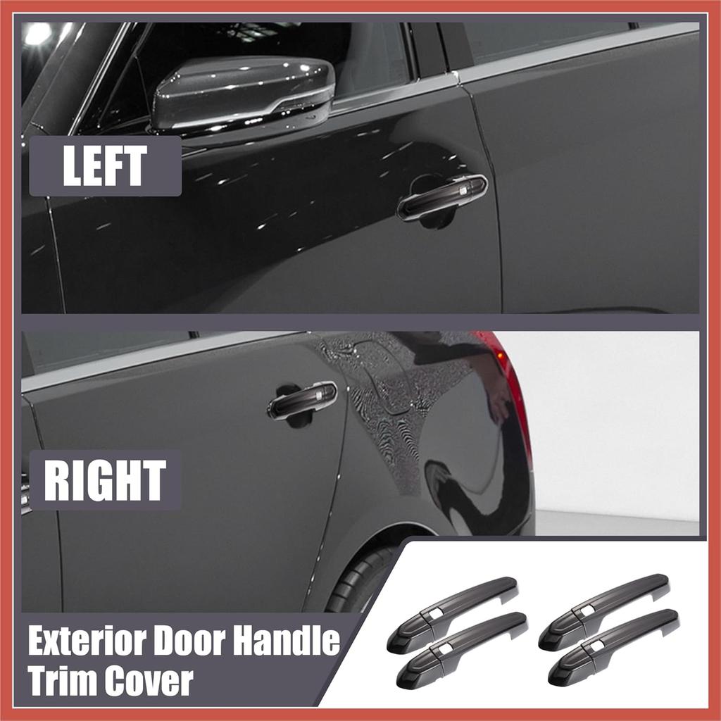 ACROPIX Exterior Outside Door Handle Cover Kit Front Rear Left Right for Cadillac XT4 XT5 XT6 CT4 CT6 CTS ATS XTS 2013-2021 Gloss Black Car Parts