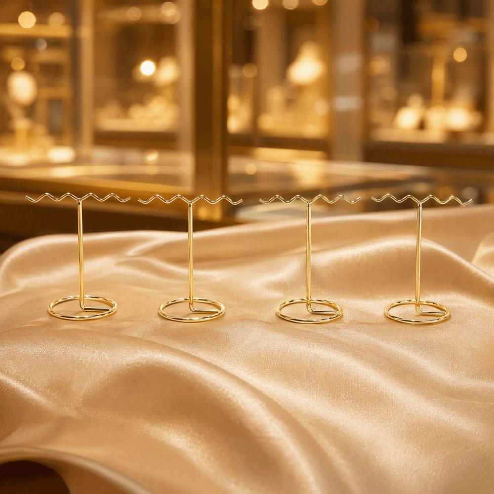 4pcs Electroplate Iron Jewelry Display Rack Earring Organizer Stand Store Counter Showcase