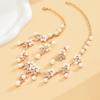 Shining Claw Chain Jewelry Set Luxury Necklace Earrings Set Bridal Pearl Necklaces Earrings  Women