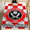 1PC Custom Name Sheffield United FC Patterned Flannel Blanket Suitable For All Seasons for Home Decor Warmth and Comfort Gifts Holiday Present