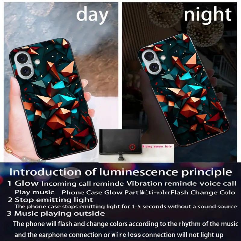 For iPhone 16 Case Call Flash Series Pattern Printing Tempered Glass+TPU Combo Phone Case