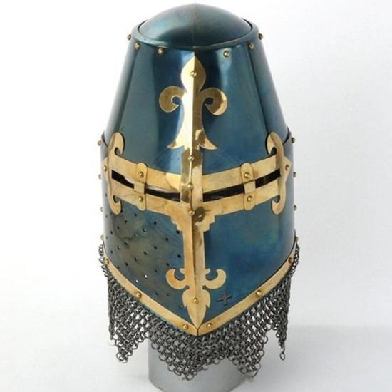 

Средневековый кольчужный шлем крестоносца, рыцарь-тамплиер, черный шлем, Святой Крест, тамплиер, Иерусалим