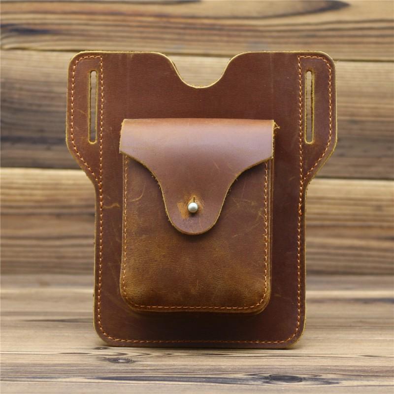 Men's Dual Phone Bag Hanging Waist Multifunctional Tool Sports Running Outdoor Construction Real Belt Cover Anti Loss