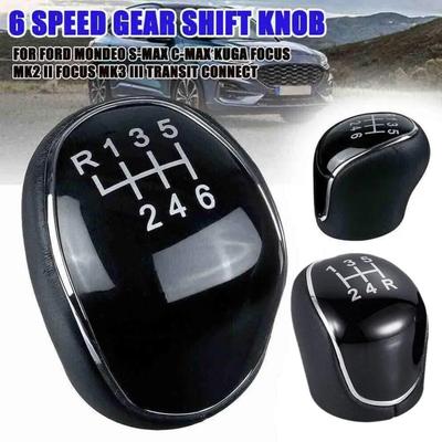 5/6 geschwindigkeit Schaltknauf für FORD Mondeo Mk4 S-Max C-Max Focus Mk2 Kuga Leder Shifter Hebel arm Headball Auto Zubehör