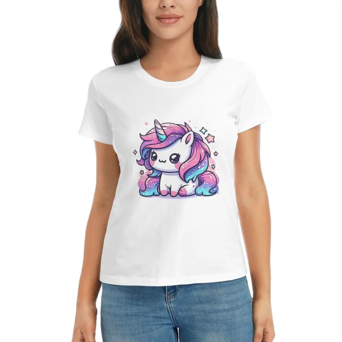 

Women TShirt Sparkle Unicorn Magic Summer Short Sleeve Tees Crew Neck Cotton T Shirts Clothes Tops Streetwear S