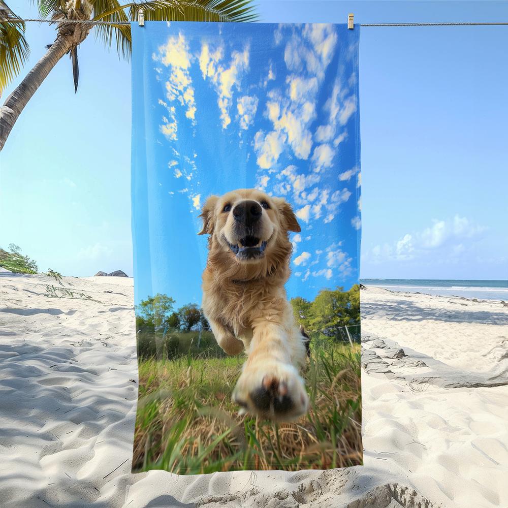 Cute Dog-Print Beach Towels: Dry Off in Style with Our Adorable Designs! Suitable for towels, bath towels, beach towels