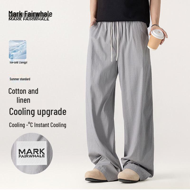

MARK FAIRWHALE Men s Summer Tencel Breathable Casual Pants M