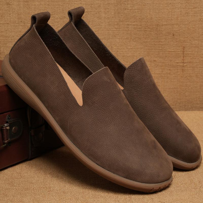 

Мужская повседневная обувь, модная мужская обувь, замшевая обувь ручной работы из натуральной кожи, мужские мокасины, мокасины, мужские туфли без застежек на плоской подошве, мужская обувь для вождения 44 хаки