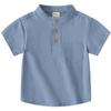 2024 New Boys' V-Neck Short-Sleeve Shirt - Korean Style Summer Casual Top