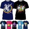 Summer Hot Selling Unicorn 3D Painted Art T-shirt Fashionable Casual Harajuku Fun Animal Neutral Streetwear Top