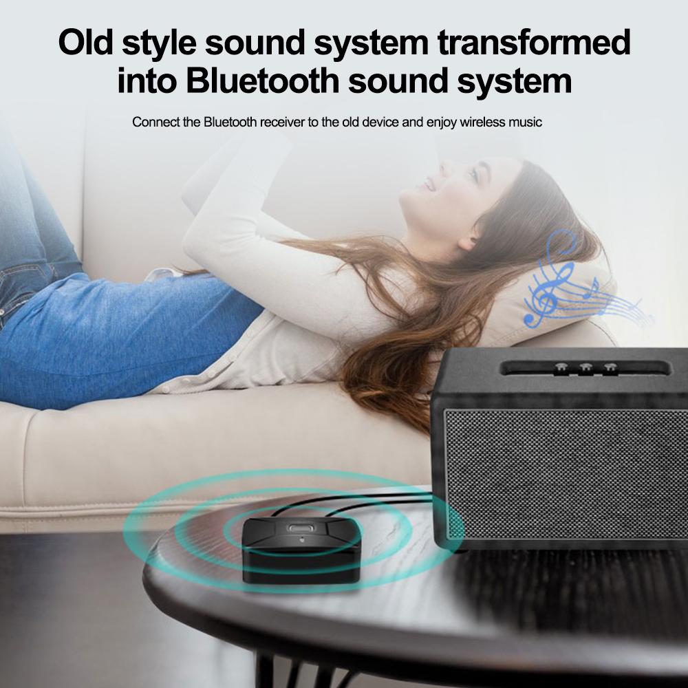 Bluetooth 6.0 Audio Receiver Wireless Stereo Music Hi-Fi 3.5mm Jack 2RCA Adapter Receivers with Mic for Car Speaker PC