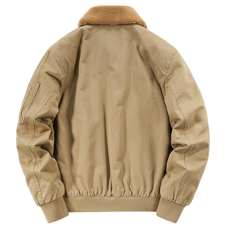 Men's Autumn and Winter Velvet Thickened American Retro Tooling Cotton-padded Jacket Pilot Casual Jacket Cotton-padded Jacket