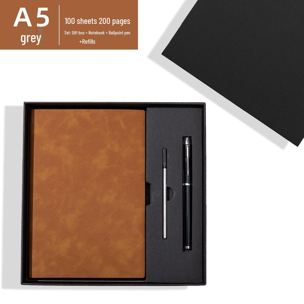 Elegant Retro Notebook & Thermos Set: Premium Gift Box for Business Meetings