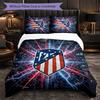 Set Lenzuola Atletico Madrid Modello 3 Pezzi Morbida Copripiumino in Microfibra con Federe per Camera da Letto