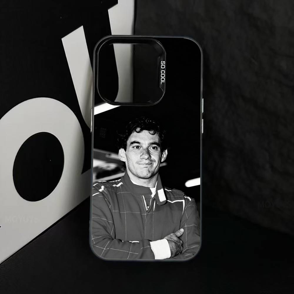 Racing Driver A-Ayrton S-Senna Phone Case For iPhone 17,16,15,14,13,12,11 Plus,Pro Max,XS,Colorful Silver Black Cover iPhoneXSMAX