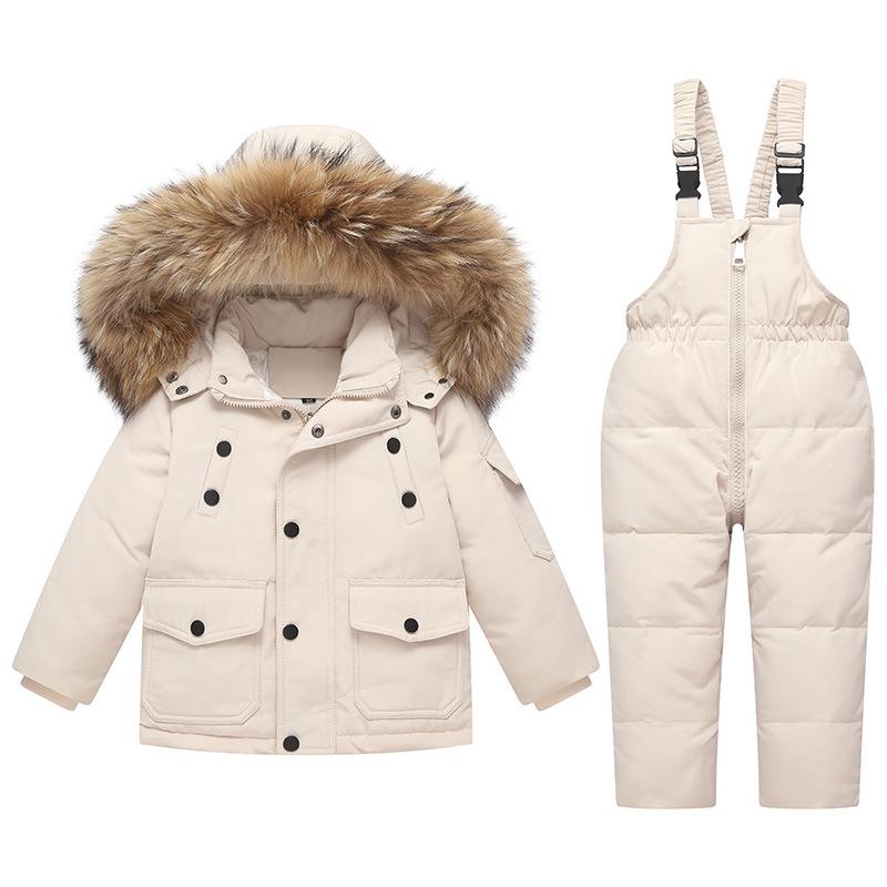 Thick Winter Down Jacket Set for Toddlers 1-3 Years - Unisex, Warm & Cozy Two-Piece Outfit