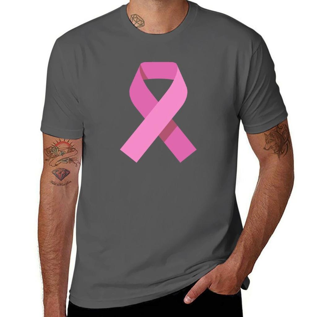 Pink Awareness Ribbon TShirt AntiWrinkle Short Sleeve TShirt