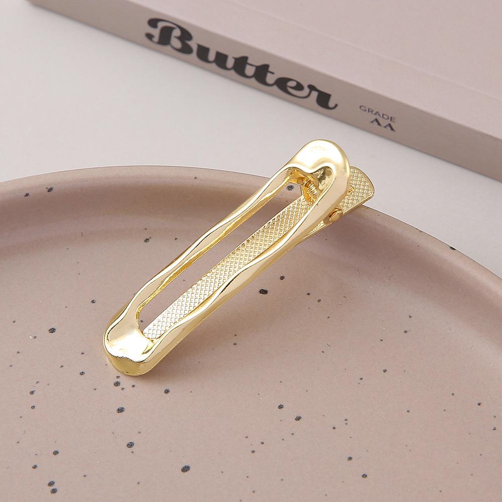 3pcs Metal Cutout Hair Clip Duck Beak Clip Square Clip Pearl Clip Diy Hair Accessories