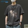 T-shirt da uomo Jeanswest a vestibilità larga con stampa paesaggistica in cotone pesante
