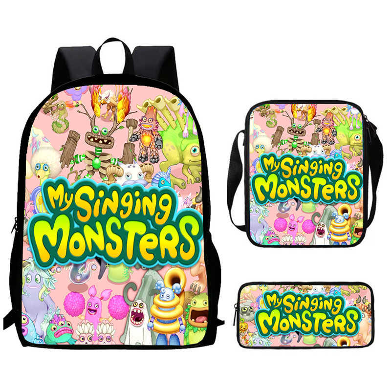 Zaino Anime Periferico My Singing Monster Borse Scolastiche da Uomo e da Donna