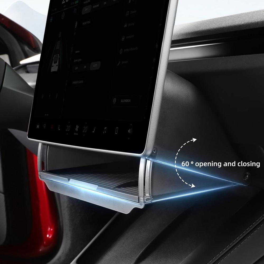 For Tesla Model Y Juniper 2026 Model 3 Highland 2025 Under-Screen Hidden Storage Box Behind Screen Center Console Organizer Case