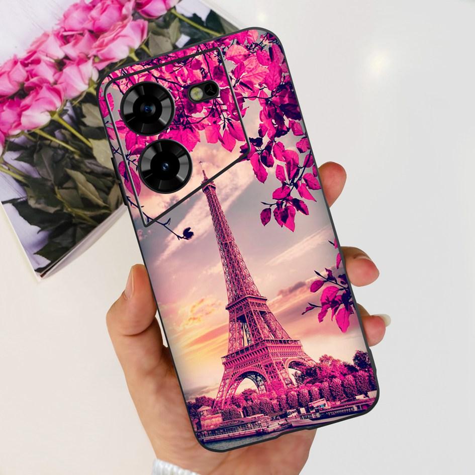 For Tecno Pova 5 2023 Case LH7n Fashion Butterly Flower Soft Silicone Phone Back Cover For Tecno Pova 5 4G Funda on Pova5 Bumper