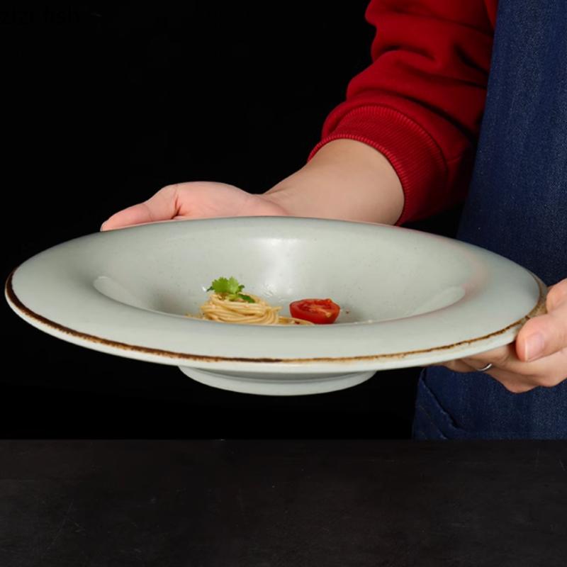 Melamine Straw Hat Plate Dining Plate Fruit Deep Plates Salad Bowl Western Style Steak Plates Dessert Bowl Sting Disc Snack Tray