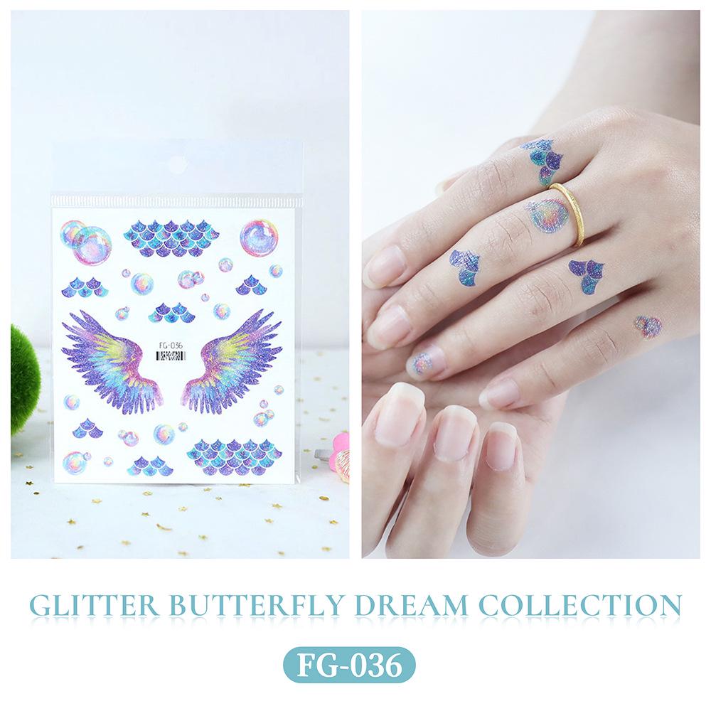 Glitter Gradient Butterfly Face & Eyeshadow Temporary Tattoo Stickers