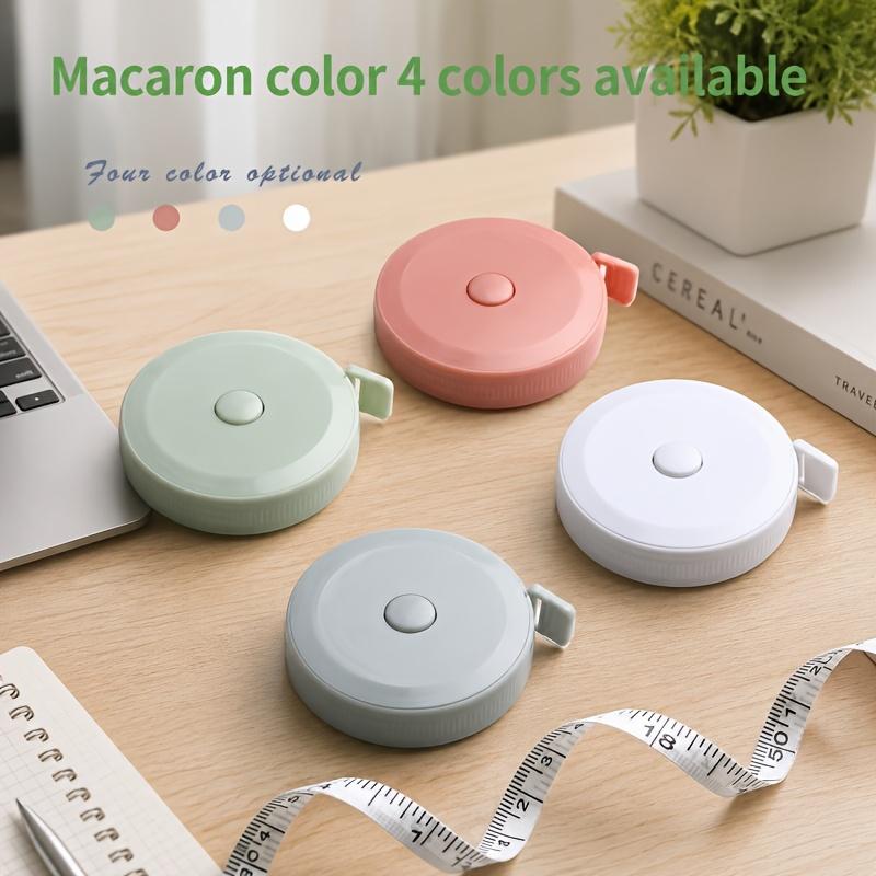 2 Pcs Automatic Retractable Measuring Tape Set with 1.5m Plastic Flexible Tape, Metal Tip, for Sewing DIY Home Use, Random Color