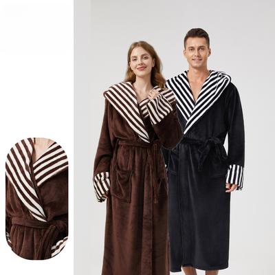 Winterbadjas met Capuchon voor Mannen Pluche Lange Badjassen met Capuchon Gezellige Warme Badjas Donsachtige Spa Badjas Met Zakken Heren Huisjas Pluizige Fleece Badjassen